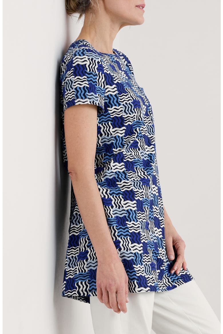 Bowithick Cotton Jersey Tunic, Alternate, color, WEAVING WAVES YACHT