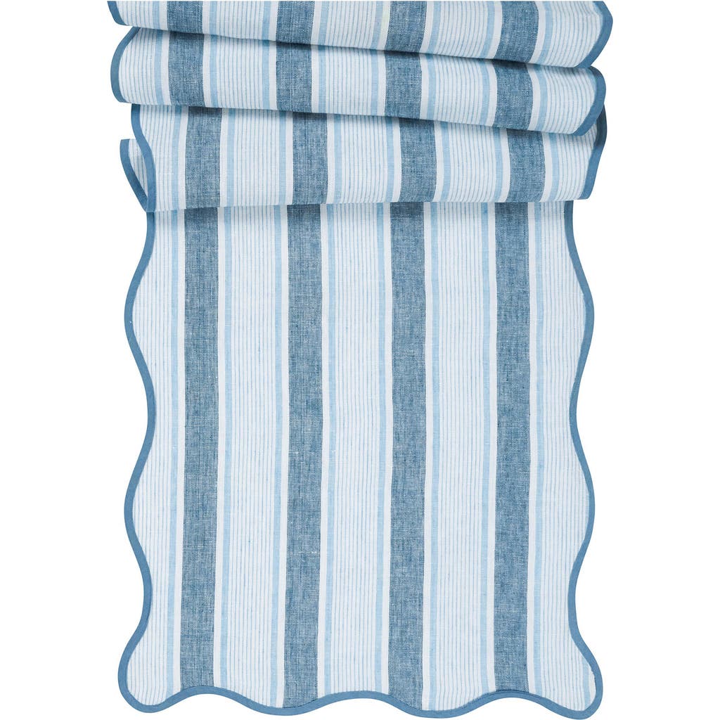 Juliska Cabana Stripe 18 X 90 Table Runner In Ocean