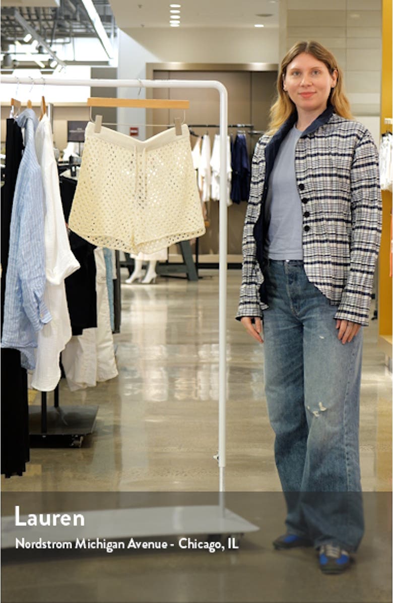 Beachside Open Stitch Cover-Up Sweater Shorts, sales video thumbnail