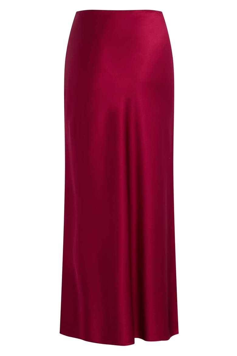 The Favorite Silk Blend Skirt, Alternate, color, CRANBERRY