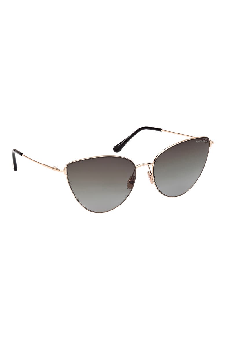 Anais 62mm Cat Eye Sunglasses, Alternate, color, SHINY ROSE GOLD/ SMOKE