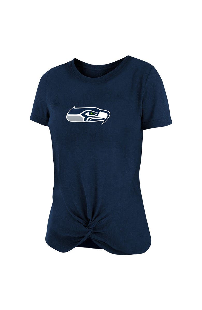 New Era Women's New Era College Navy Seattle Seahawks Slub T-Shirt with Front Twist Knot, Alternate, color, Navy
