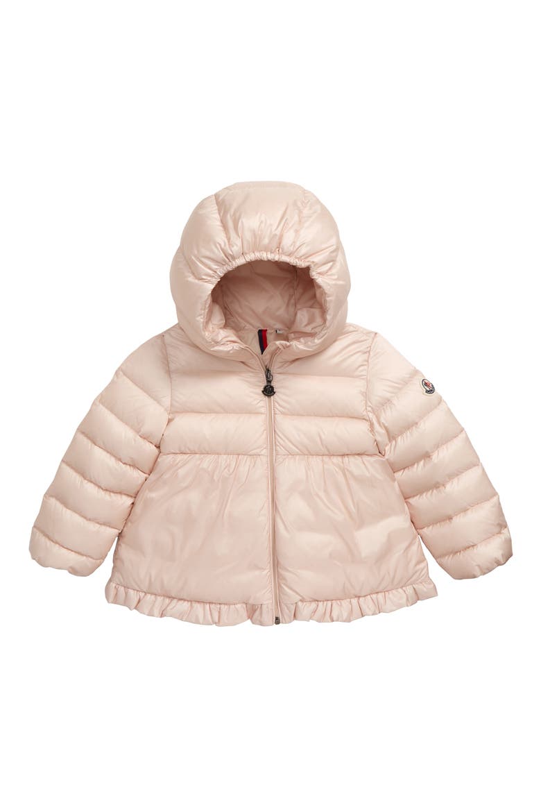 Odile Hooded Water Resistant Down Jacket, Main, color, LIGHT PINK