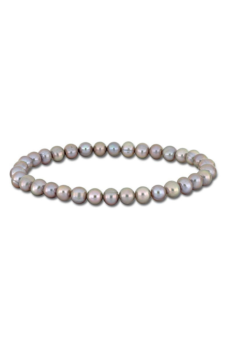 DELMAR 5-5.5mm Cultured Freshwater Pearl Bracelet, Main, color, Grey