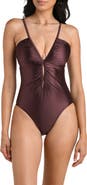 La Blanca Earth Lace-Up One-Piece Swimsuit