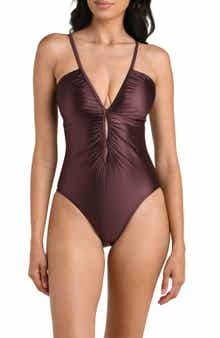 Earth Lace-Up One-Piece Swimsuit
