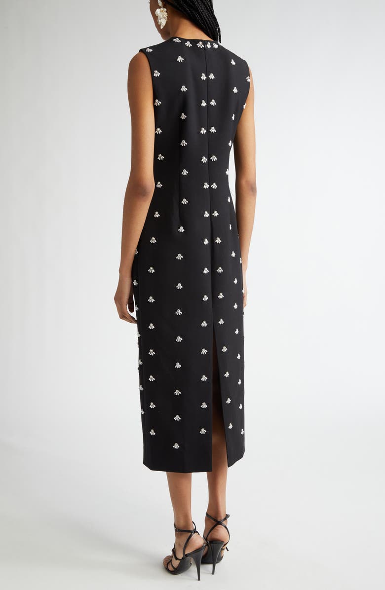 Oscar de la Renta Cabochon Embroidered Sleeveless Cocktail Dress, Alternate, color,