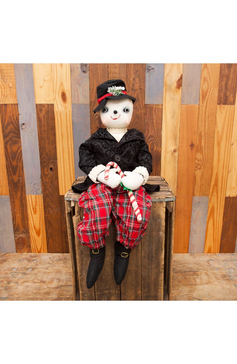 Gallerie II Byron Snowman Joe Spencer Gathered Traditions Christmas Art Doll Figure, Alternate, color, Black