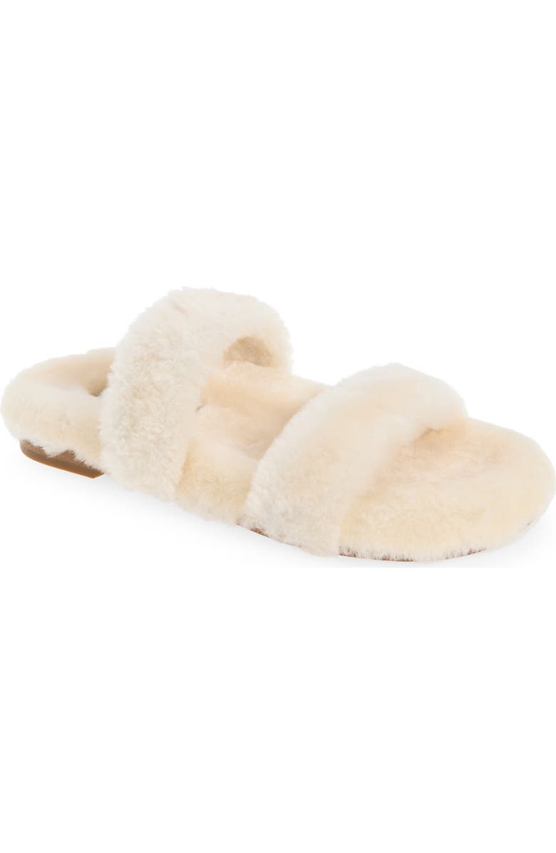 Grace Footwear Catania Faux Fur Slide Sandal, Main, color, Natural