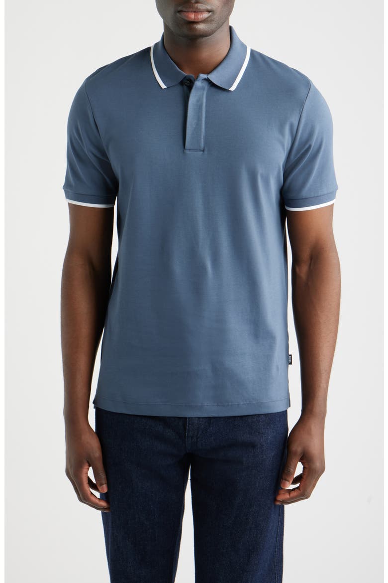 Parlay Tipped Cotton Polo, Main, color, OPEN BLUE