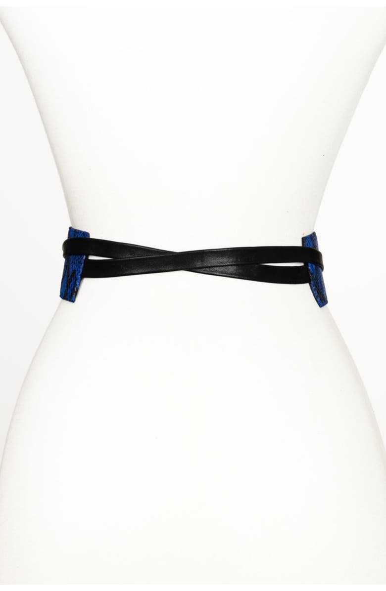 Raina Belts Wrap Leather Belt, Alternate, color, Blue