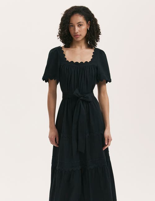 Finery London Corina Cotton Midi Tiered Dress In Animal Print