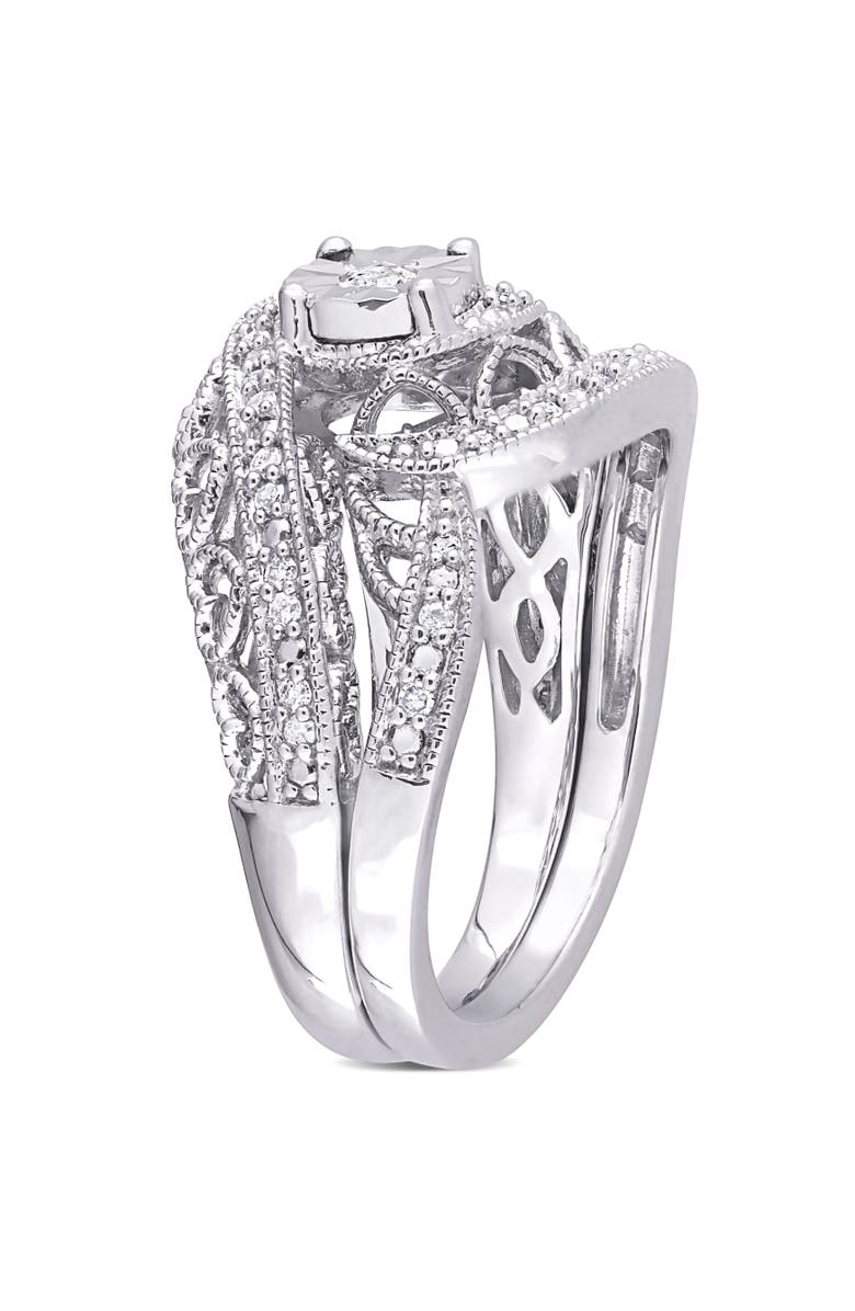 Julianna B. Diamond Vintage Bridal Ring, Alternate, color, Sterling Silver