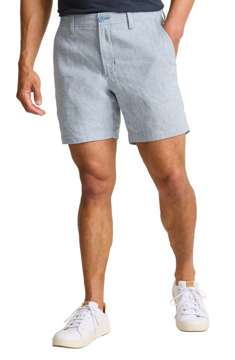 Beach Coast 7-Inch Flat Front Linen & Cotton Shorts (Regular & Big)