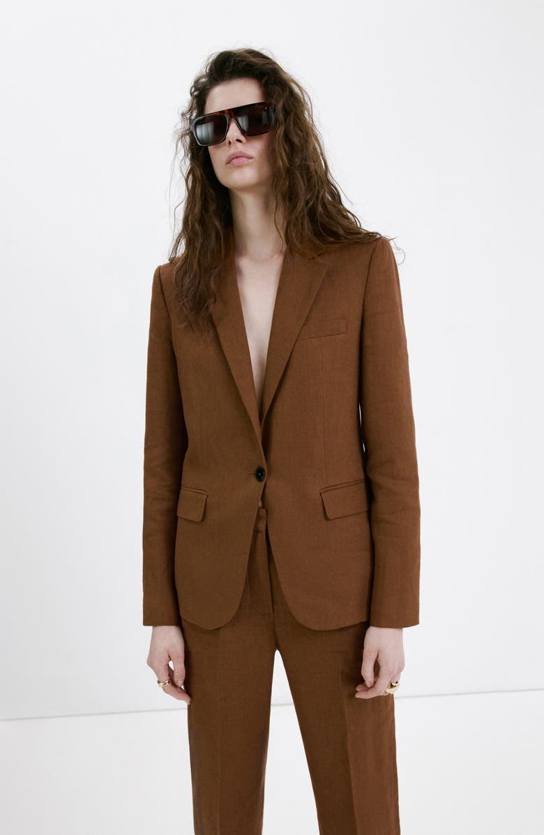 MANGO Linen Suit Pants, Alternate, color, 