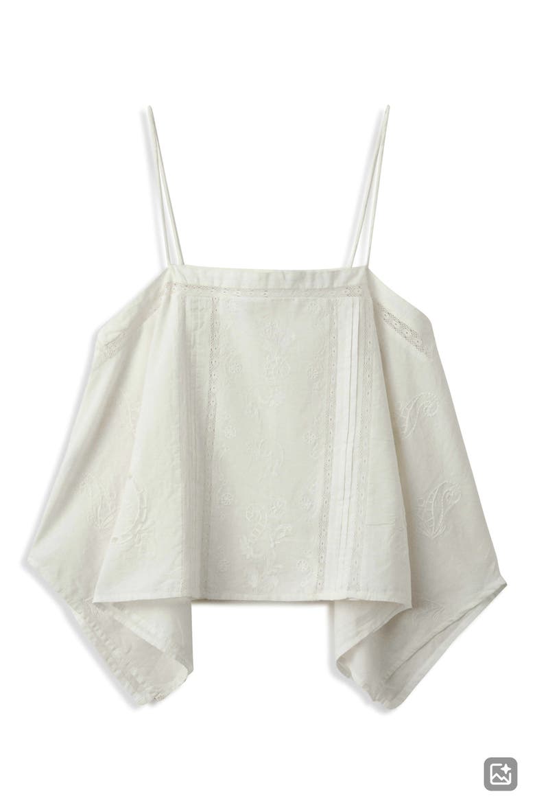 Floral Embroidered Lace Inset Top, Alternate, color, OFF WHITE