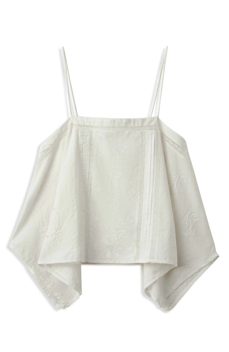 MANGO TEEN <p>Floral Embroidered Lace Inset Top</p>, Alternate, color, Off White