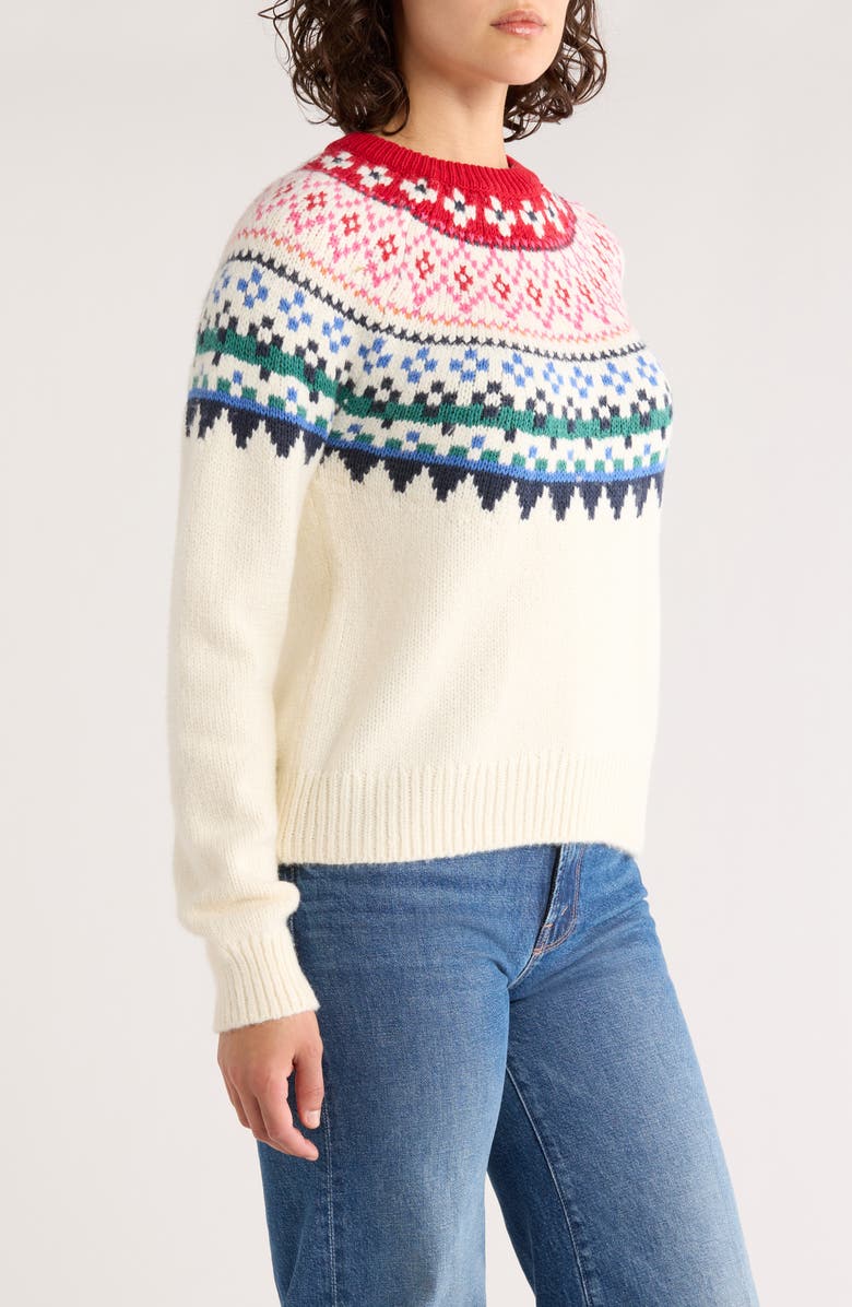 Marine Layer Fiorella Fair Isle Crewneck Sweater, Alternate, color, Multi Fair Isle