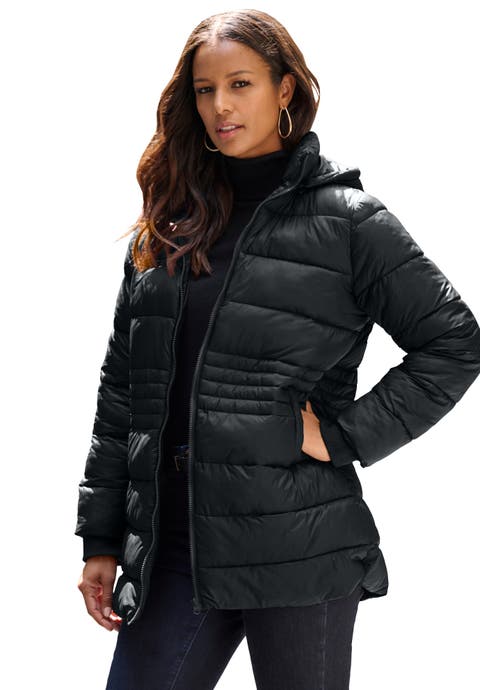 Plus Size Longer Lightweight Quilted Jacket (plus)