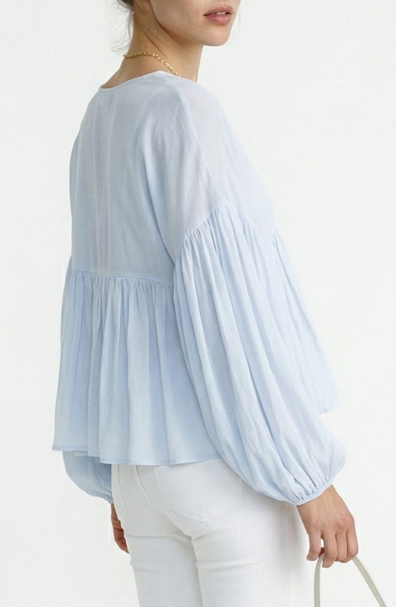 Katie Balloon Sleeve Baby Doll Top - image 2