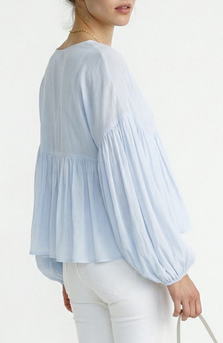 VERO MODA Katie Balloon Sleeve Baby Doll Top, Alternate, color, Skywriting