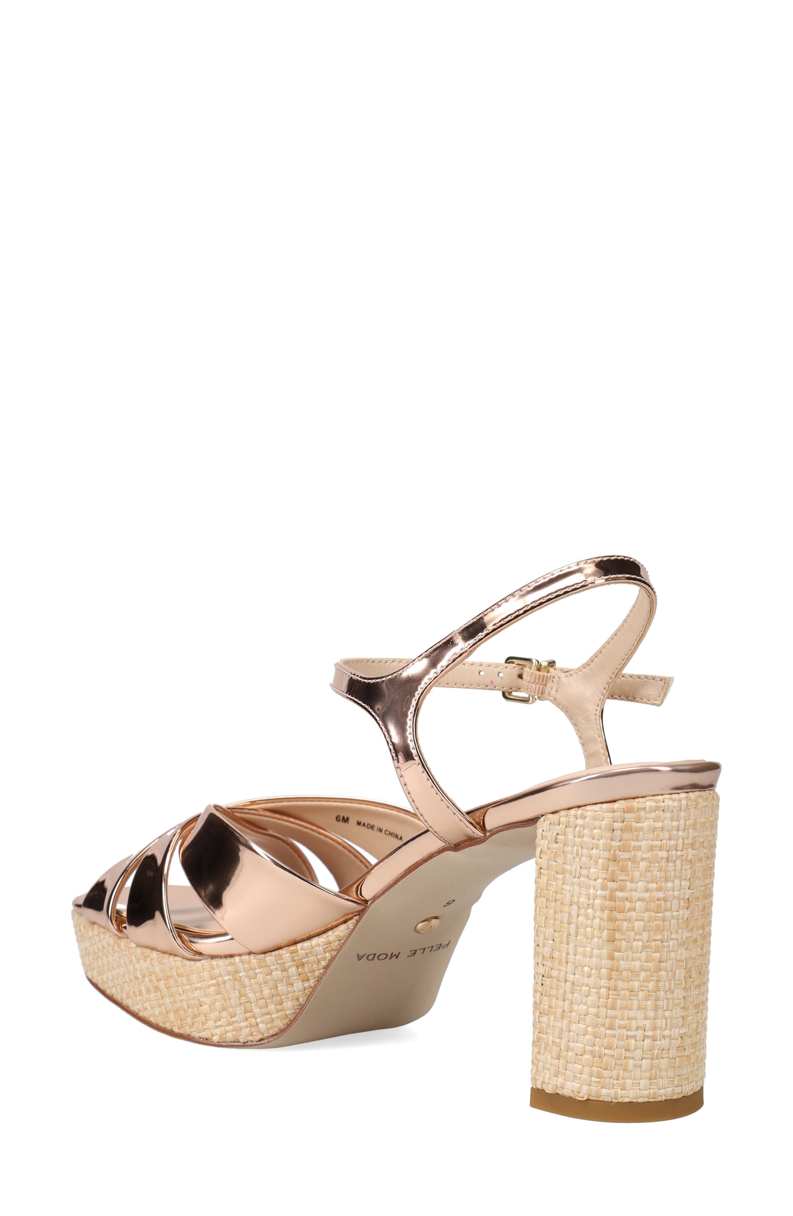 Pelle Moda Petina Ankle Strap Platform Sandal, Alternate, color, Light Gold
