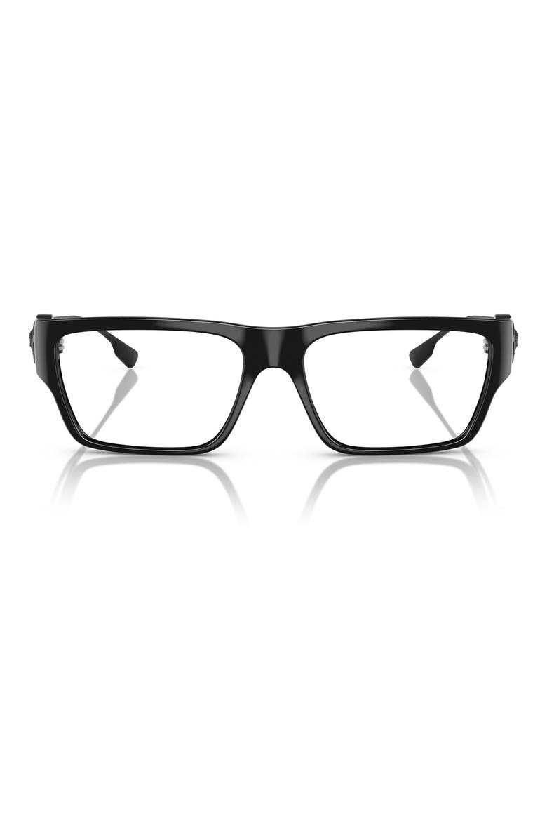 56mm Rectangle Optical Glasses, Main, color, BLACK