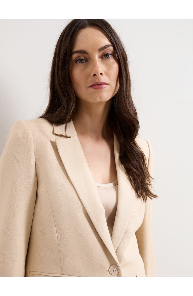 Phase Eight Elena Linen Blend Single Breasted Blazer, Alternate, color, Neutral