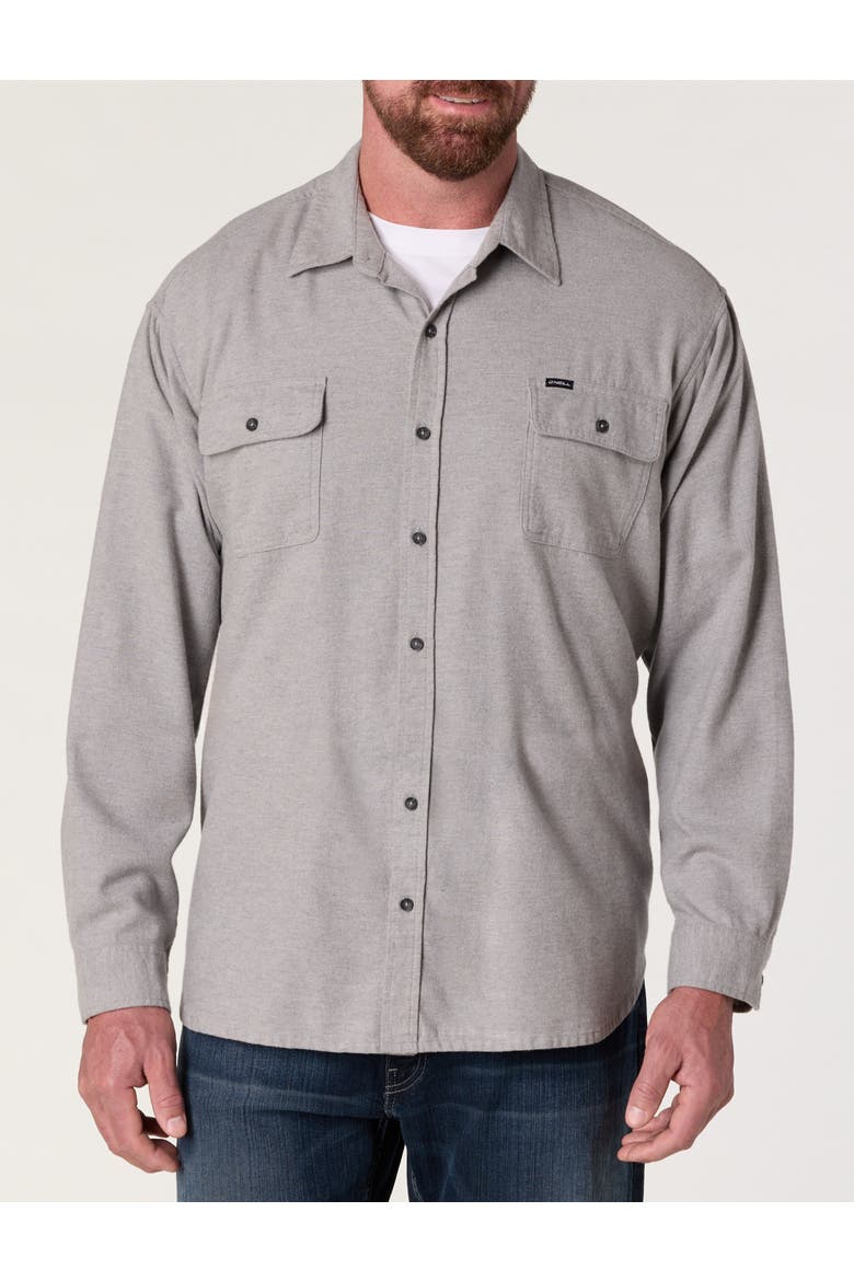 Big & Tall Regent Flannel Sport Shirt, Main, color, HEATHER GREY