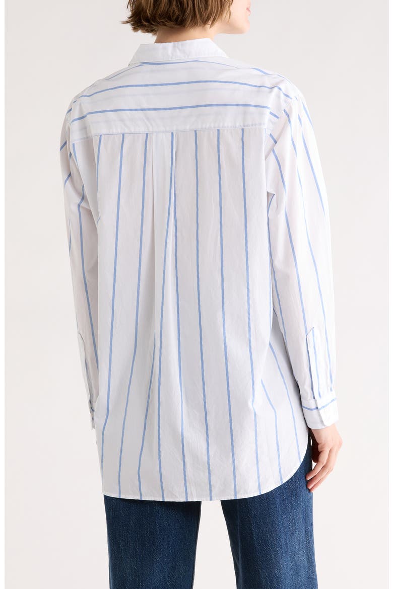 Joedy Boyfriend Stripe Button-Up Shirt, Alternate, color, WIDE WHITE BLUE STRIPE