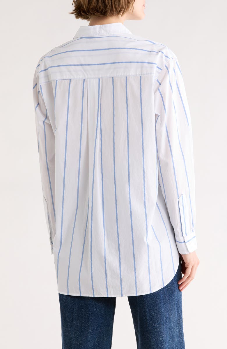 Frank & Eileen Joedy Boyfriend Stripe Button-Up Shirt, Alternate, color, Wide White Blue Stripe