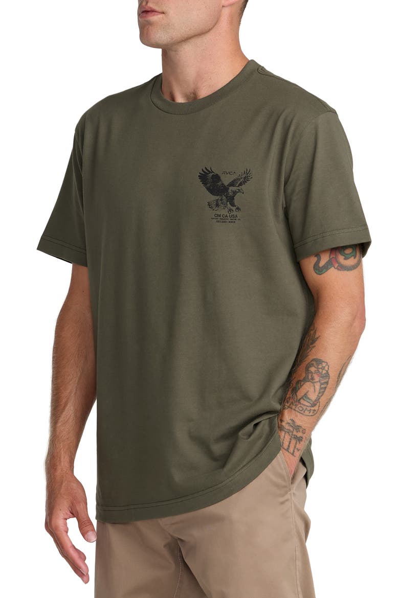 Soaring Cotton Graphic T-Shirt, Alternate, color, FATIGUE