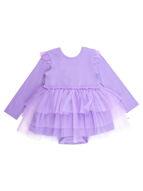 Baby Girls Flutter Tulle Long Sleeve Twirl Romper
