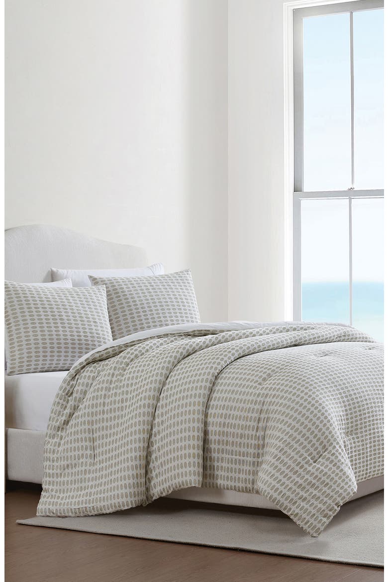 Selena 3-Piece Cotton Comforter Set, Alternate, color, BEIGE/ SAGE