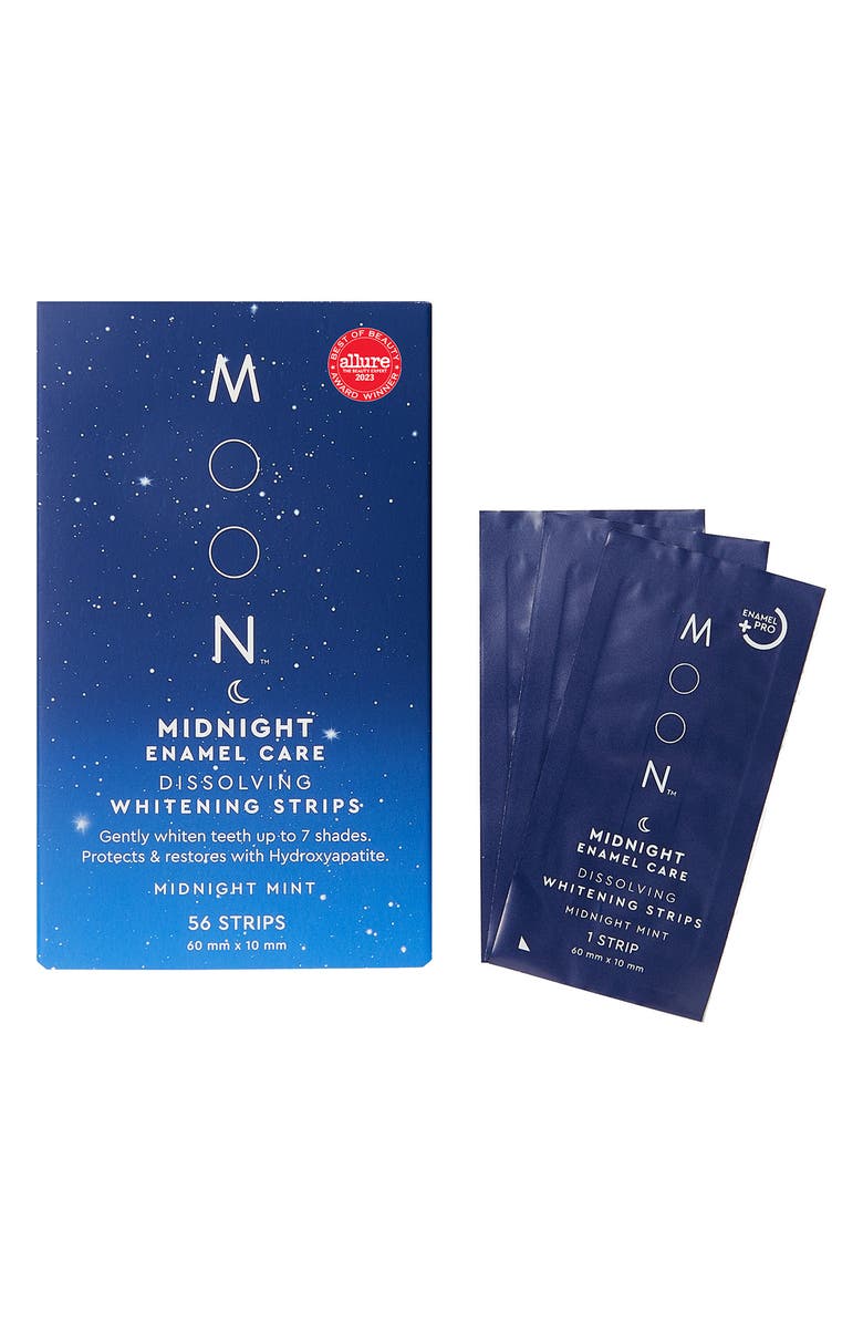 MOON Midnight Enamel Care Dissolving Whitening Strips, Main, color, 