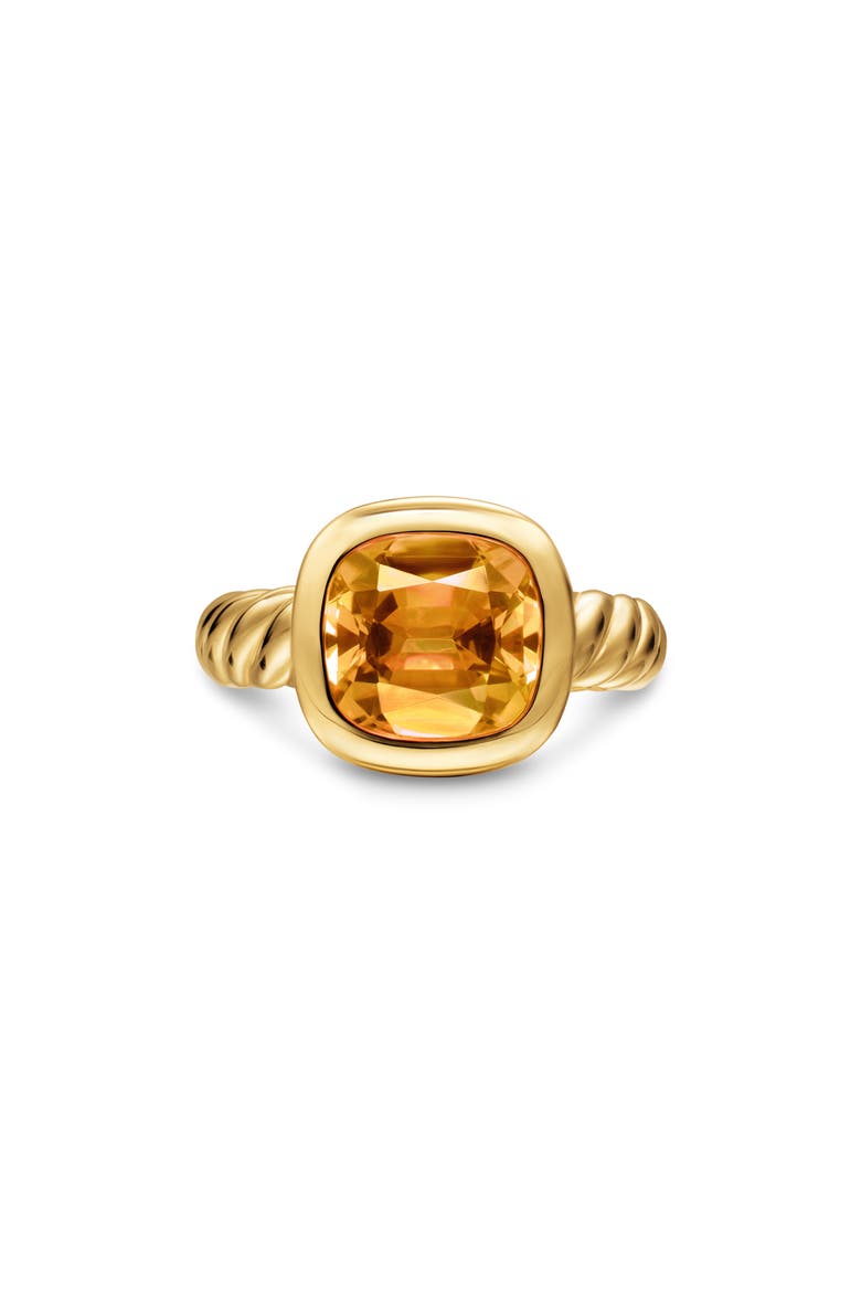 DY Mercer® Stone Ring in 18K Yellow Gold, 10mm, Main, color, CITRINE