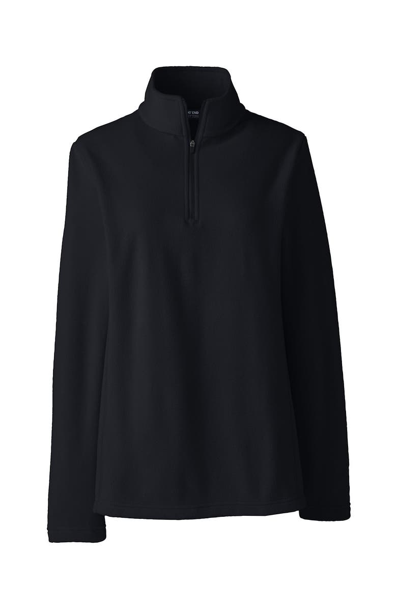 Lands
 End Plus Size Thermacheck 100 Fleece Quarter Zip Pullover Top, Alternate, color, Black