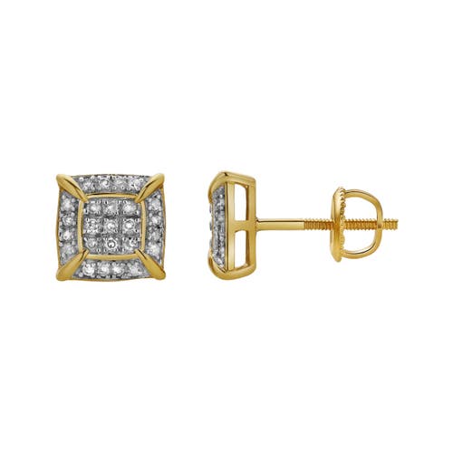 Luvmyjewelry Vesper 10k Yellow Gold Cluster Diamond Unisex Earrings In 10k Yellow Gold