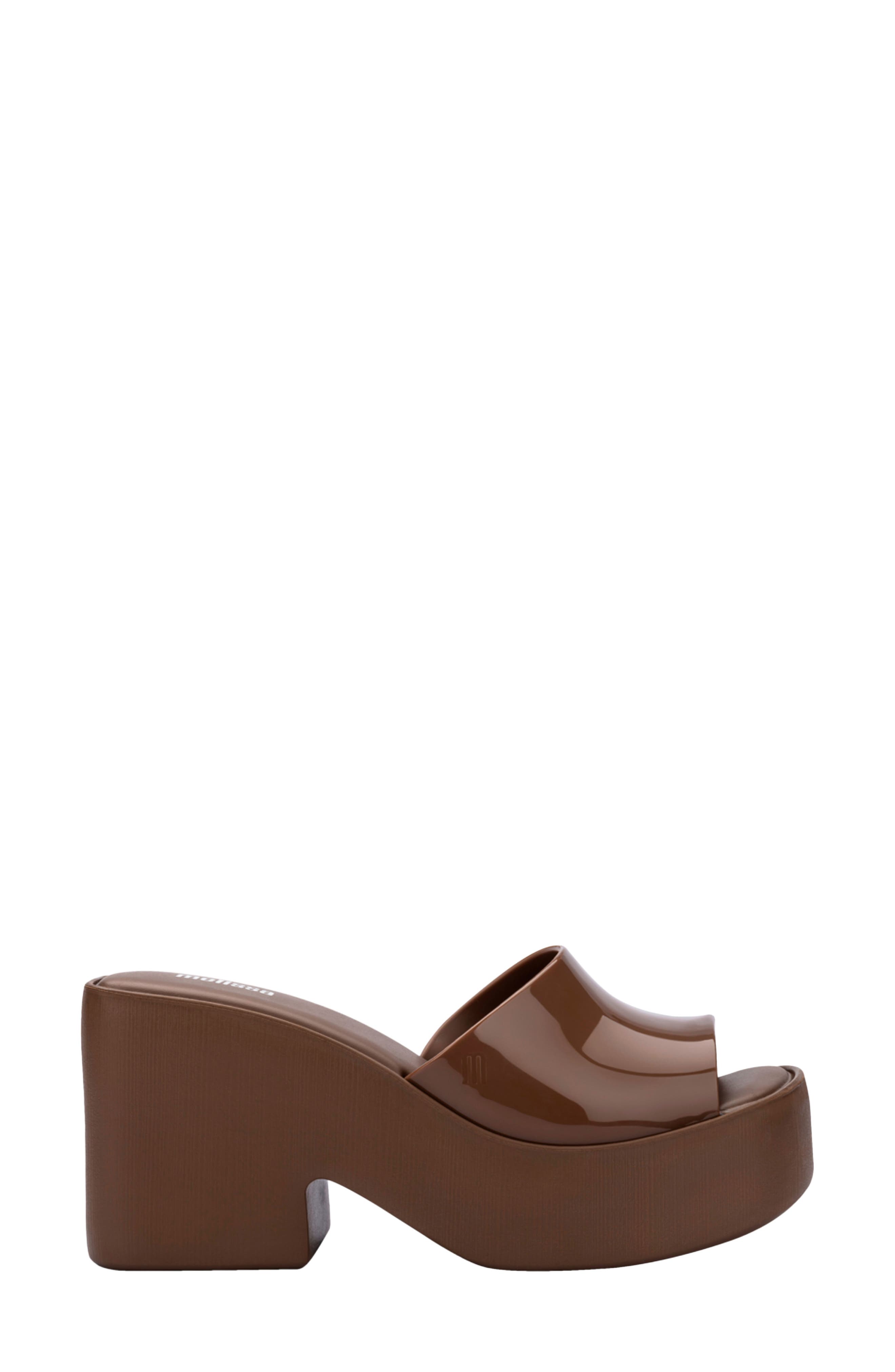Posh Platform Slide Sandal, Alternate, color, BROWN