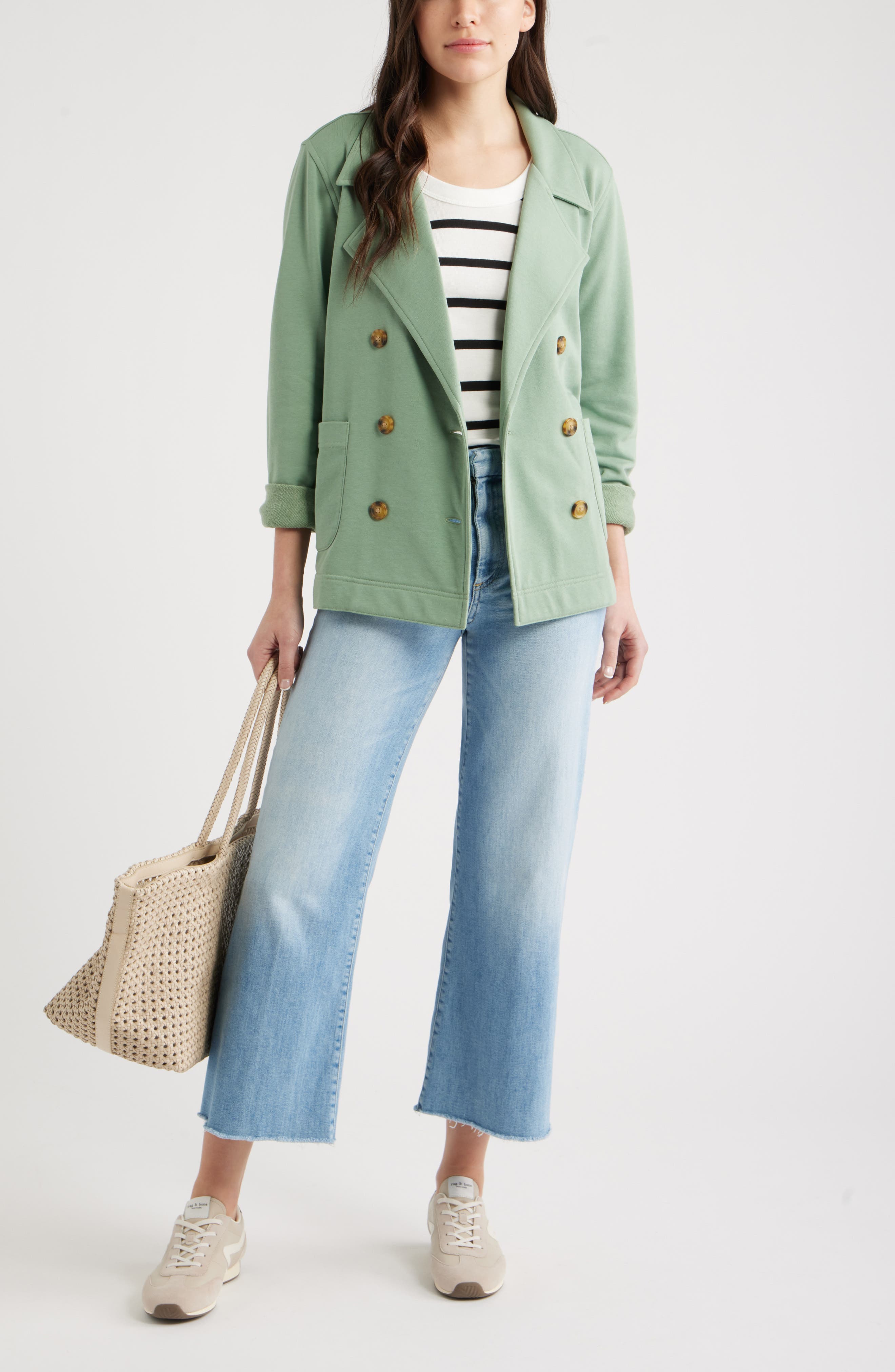 Double Breasted Knit Blazer - image 4