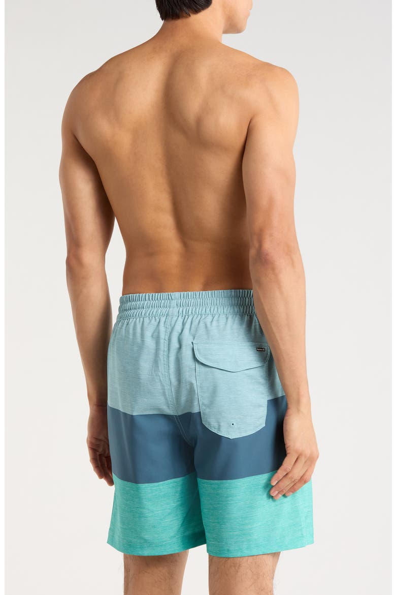 Colorblocked Volley Swim Trunks, Alternate, color, BLEACHED A