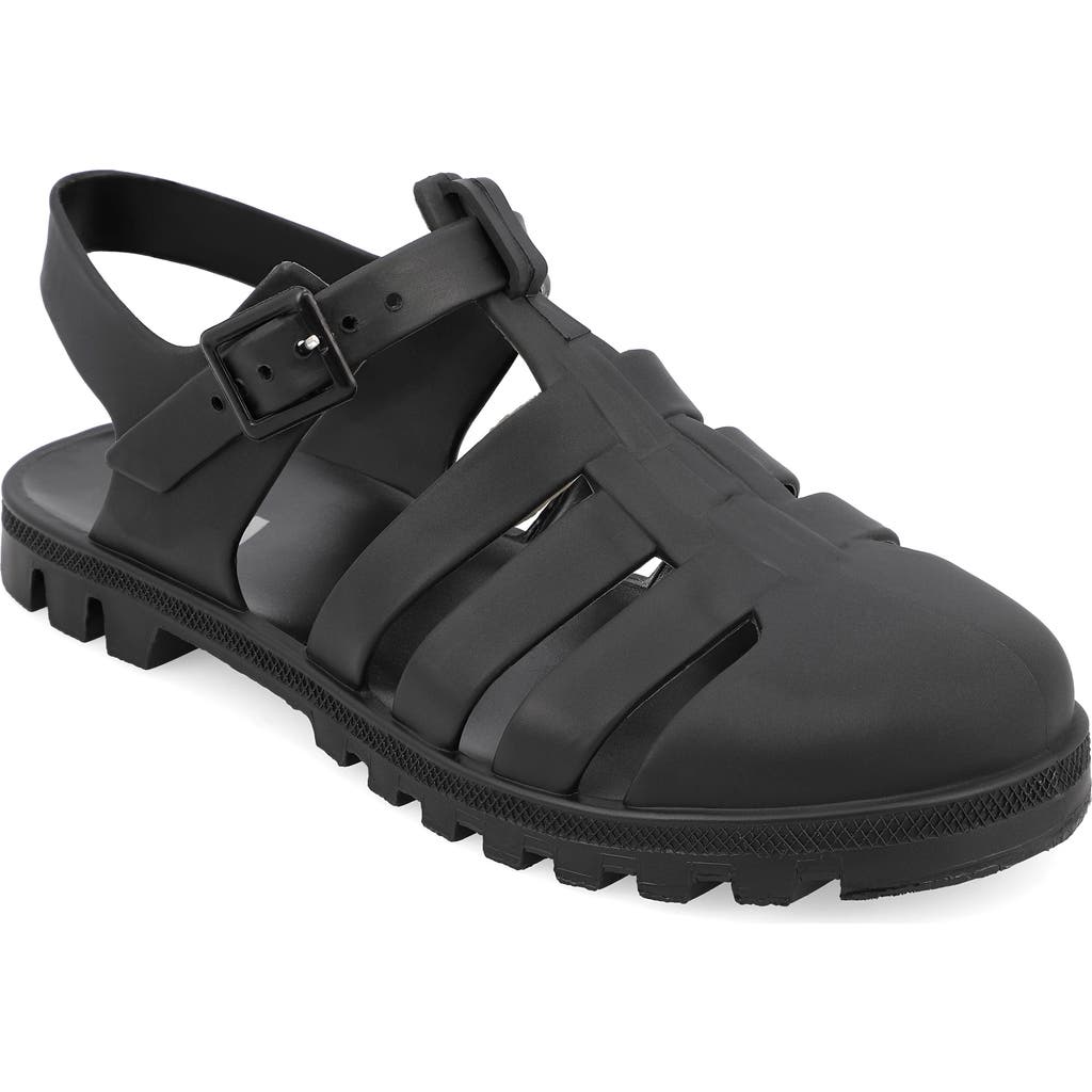 Mia Jelly Fisherman Sandal In Black