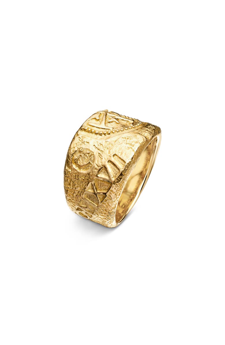 David Yurman Men's Shipwreck Cigar Band Ring in 18K Yellow Gold, 15mm, Alternate, color,