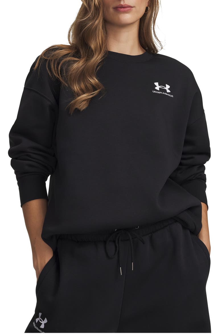 Icon Fleece Crewneck Sweatshirt, Main, color, BLACK / / WHITE