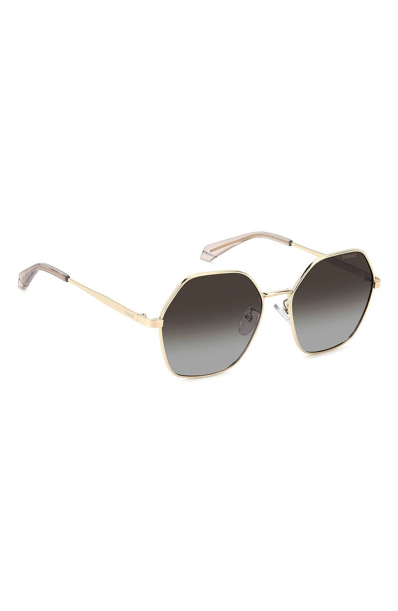 Polaroid 56mm Polarized Gradient Square Sunglasses, Alternate, color, Gold Brown/ Brown