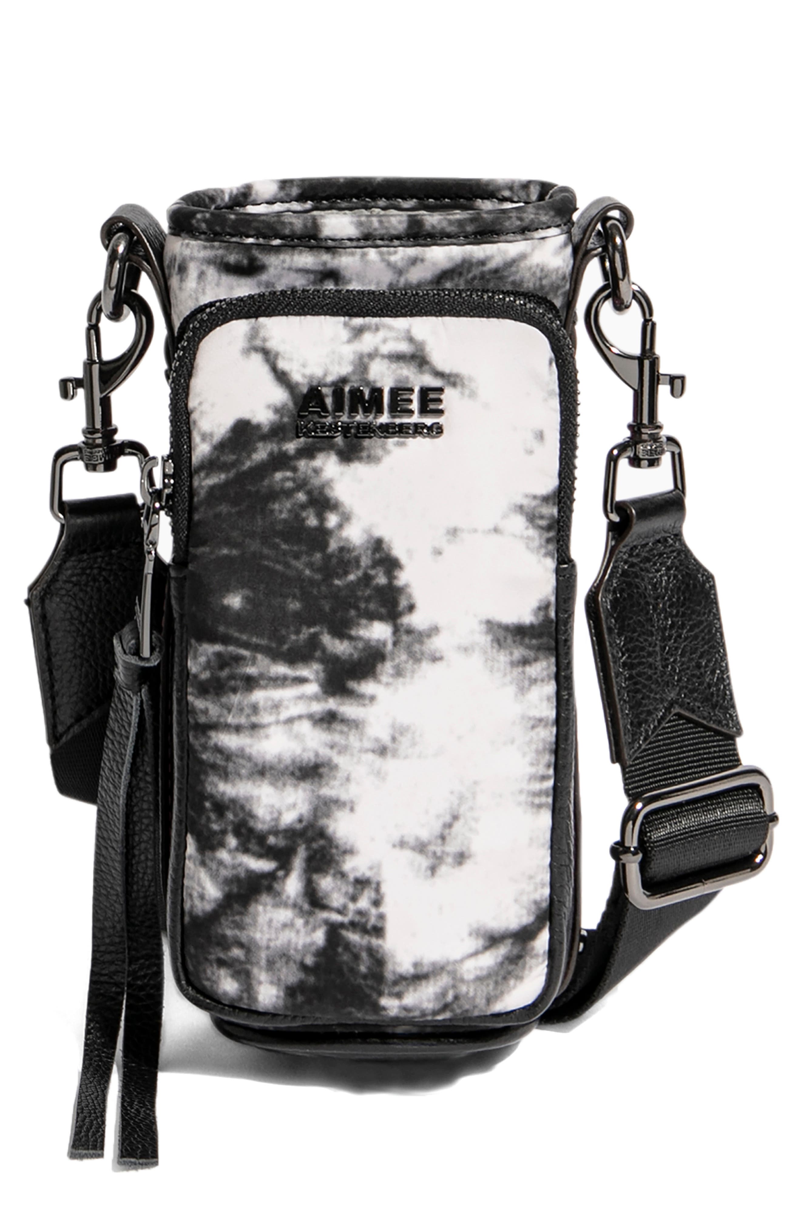 Kestenberg On Top of the World Water Bottle Bag, Main, color, VANILLA BLACK TIE DYE
