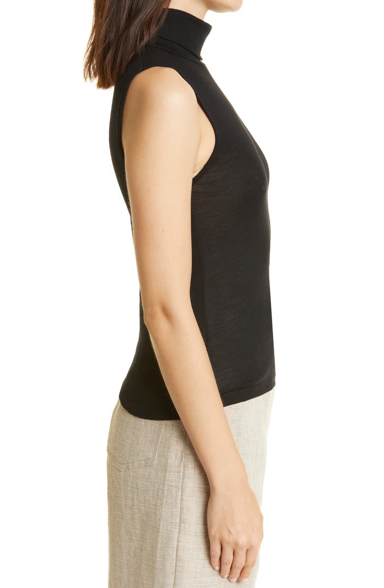 Vince Sleeveless Turtleneck Wool Top, Alternate, color,