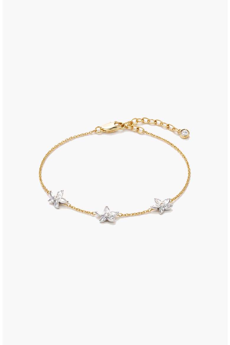 Luludi Flower Mix Metal Bracelet in Gold, Alternate, color, Two Tone