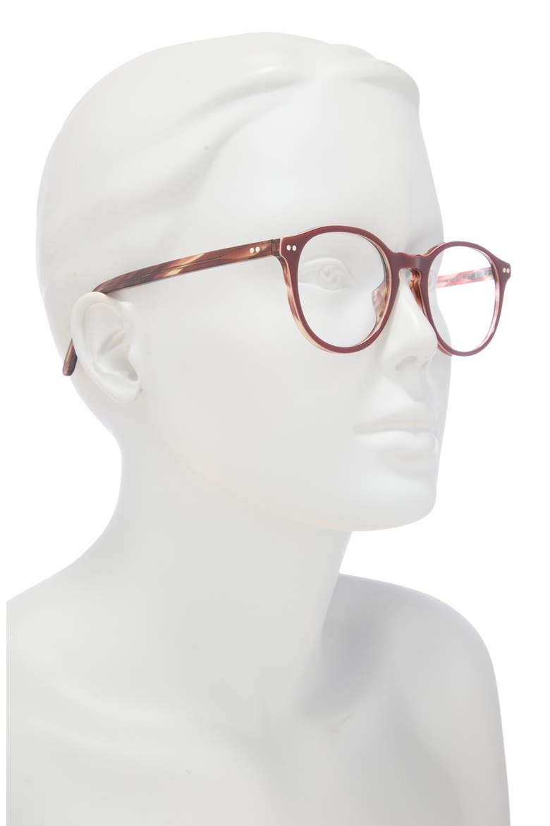53mm Round Optical Glasses, Alternate, color, BURGUNDY TRANSPARENT