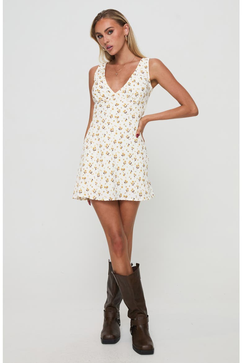 Nellie Floral Minidress, Alternate, color, YELLOW